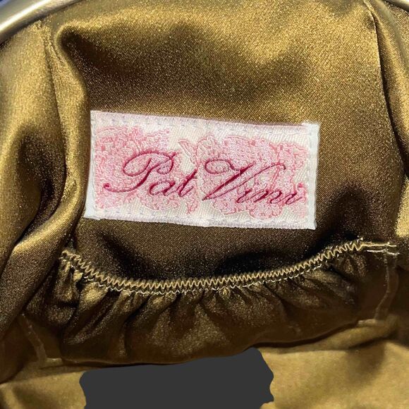 Pat Vini Gorgeous Blue with Gold Appliqué and Embroidery Evening Handbag - Picture 5 of 10